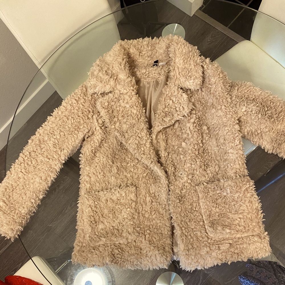 Furry teddy coat